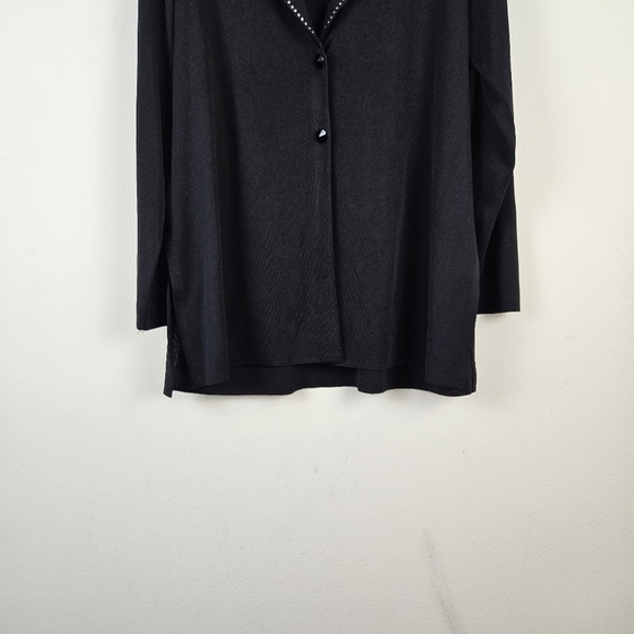 Exclusively Misook Black Embellished Cardigan Size Large - Picture 2 of 6